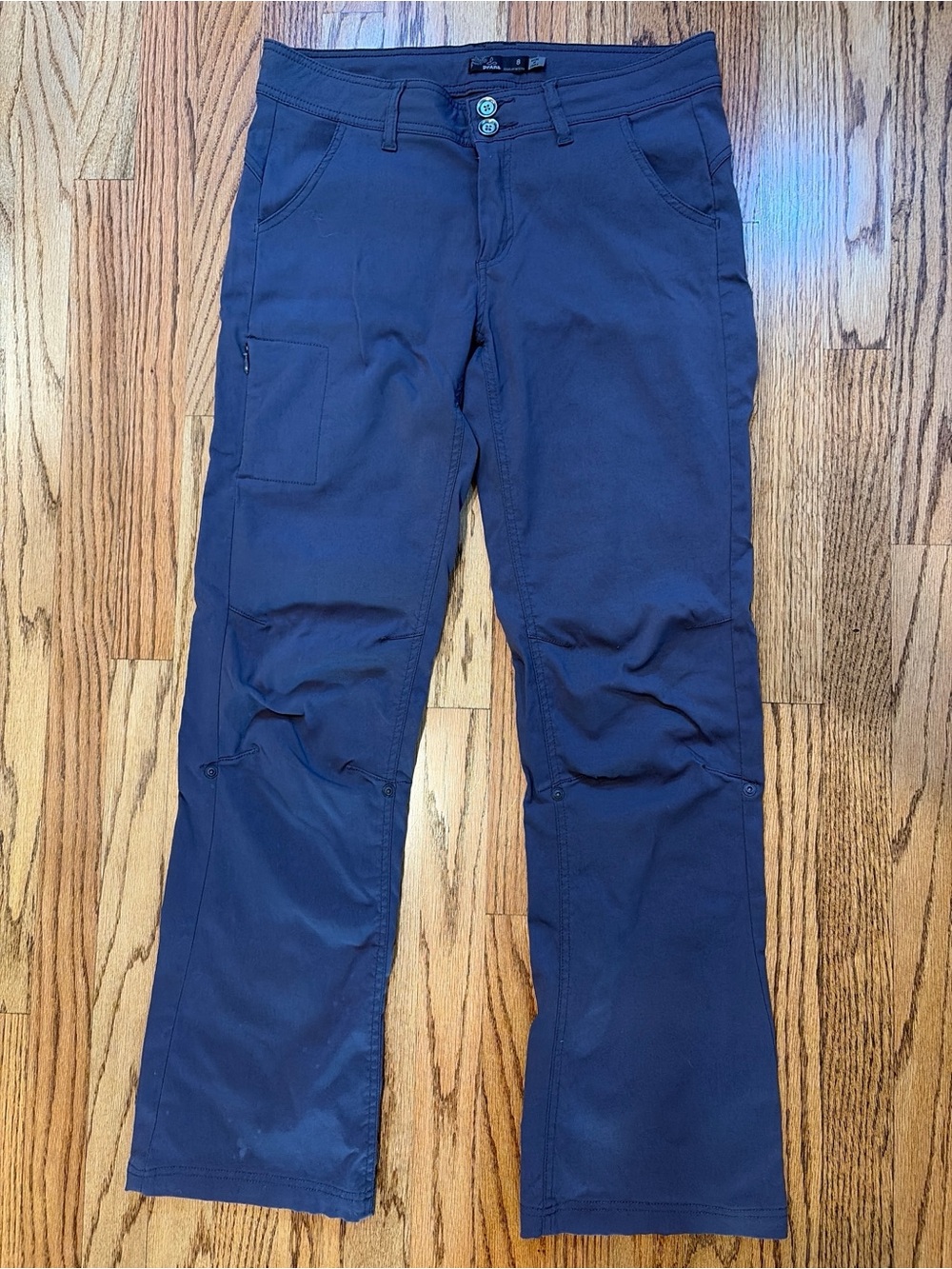 prAna Halle Pants Womens 8 Grey Stretch Zion Hiking Outdoor Roll Up Hiking Gorp